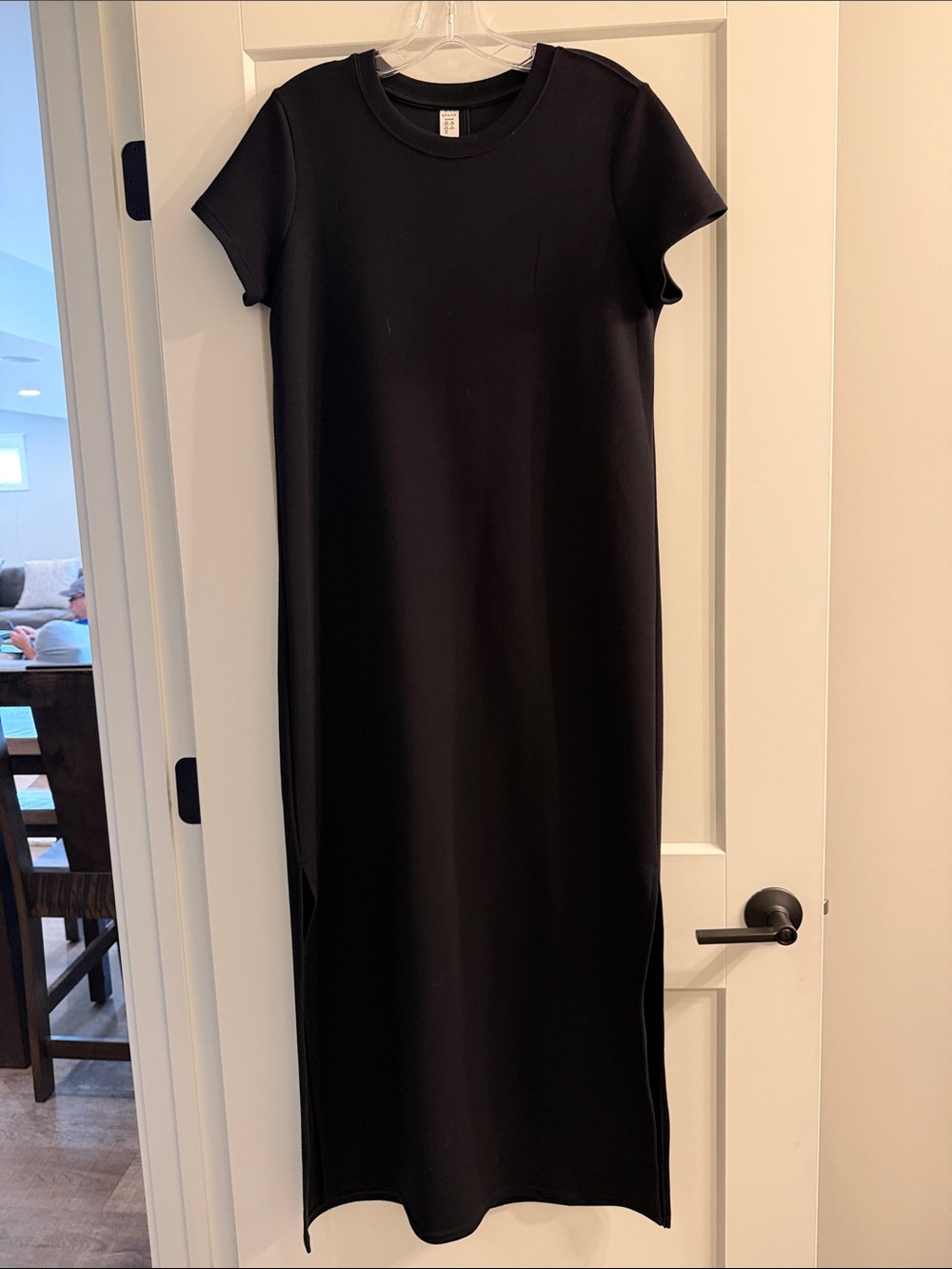SPANX Black Short-Sleeve Crewneck Maxi Dress